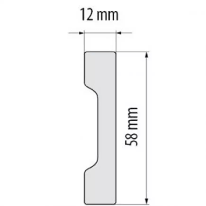 Dekor léc 2 méter hosszú szál 12x58mm XPS ütésálló