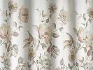 Virág mintás dekor sötétítő függöny textil beige, zöldes színvilágban
