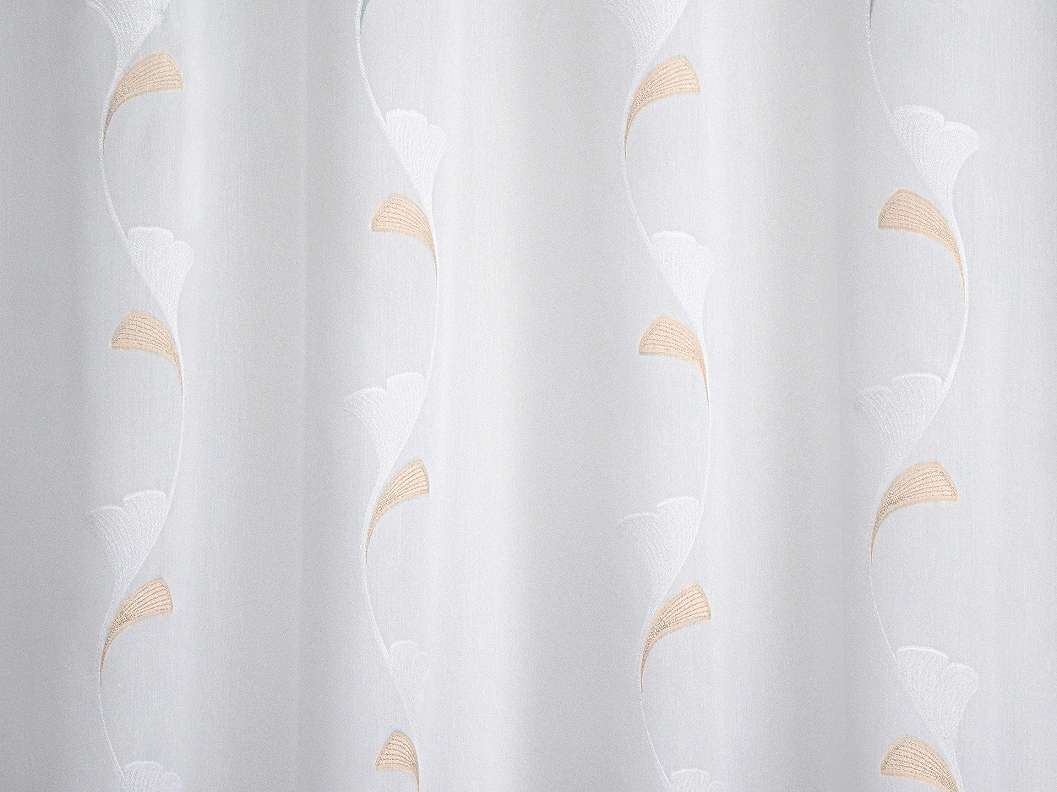 Beige barna levél mintás design fényáteresztő függöny textil