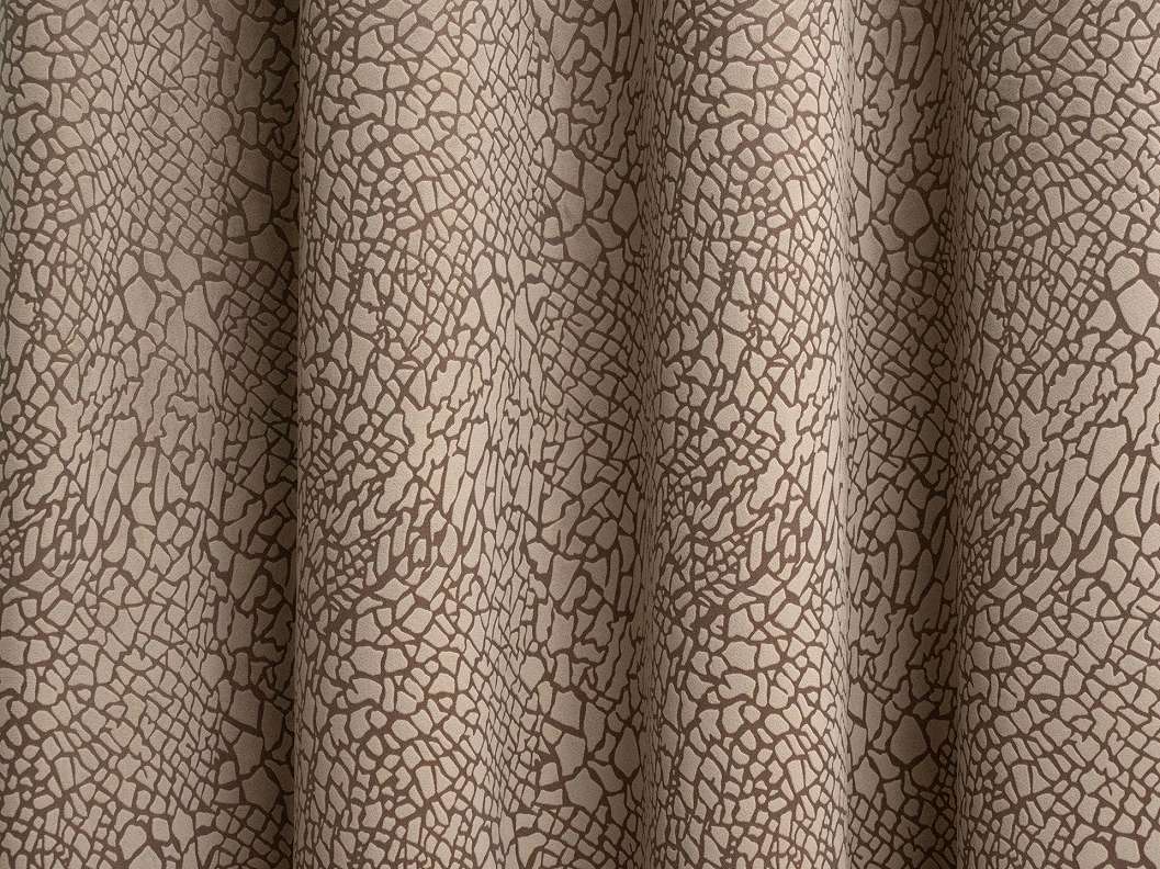Geometria mintás barna színű sötétítő függöny textil