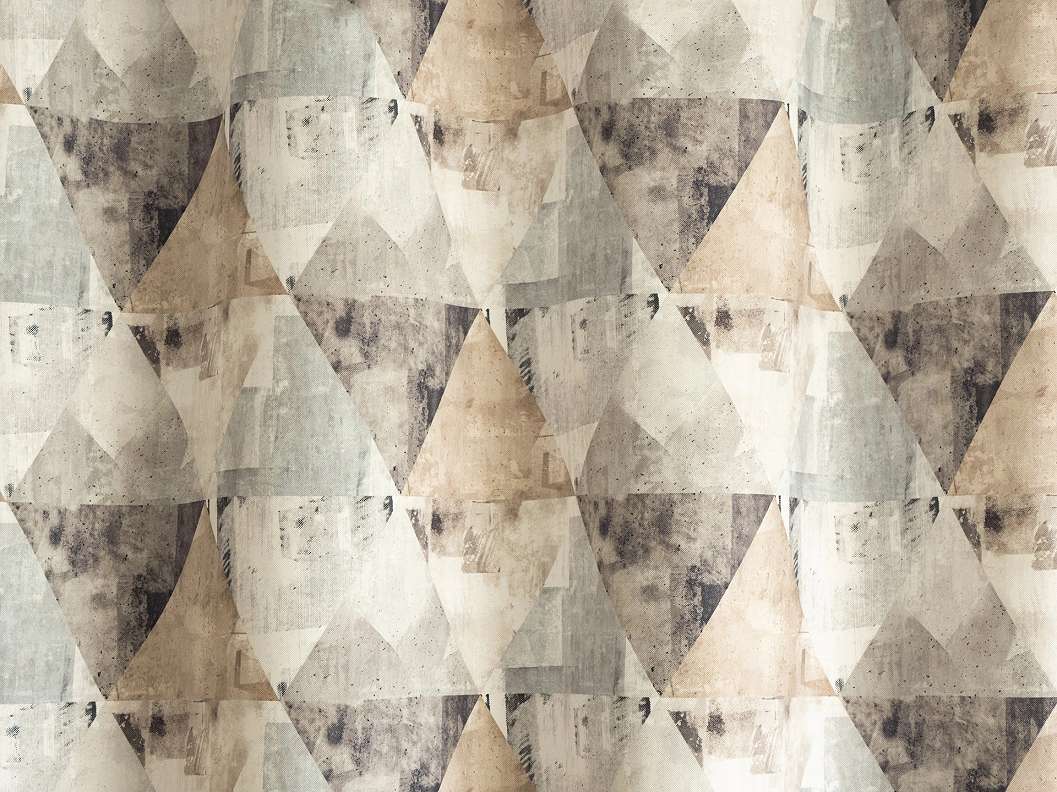 Geometria mintás szürke színű sötétítő design függöny textil