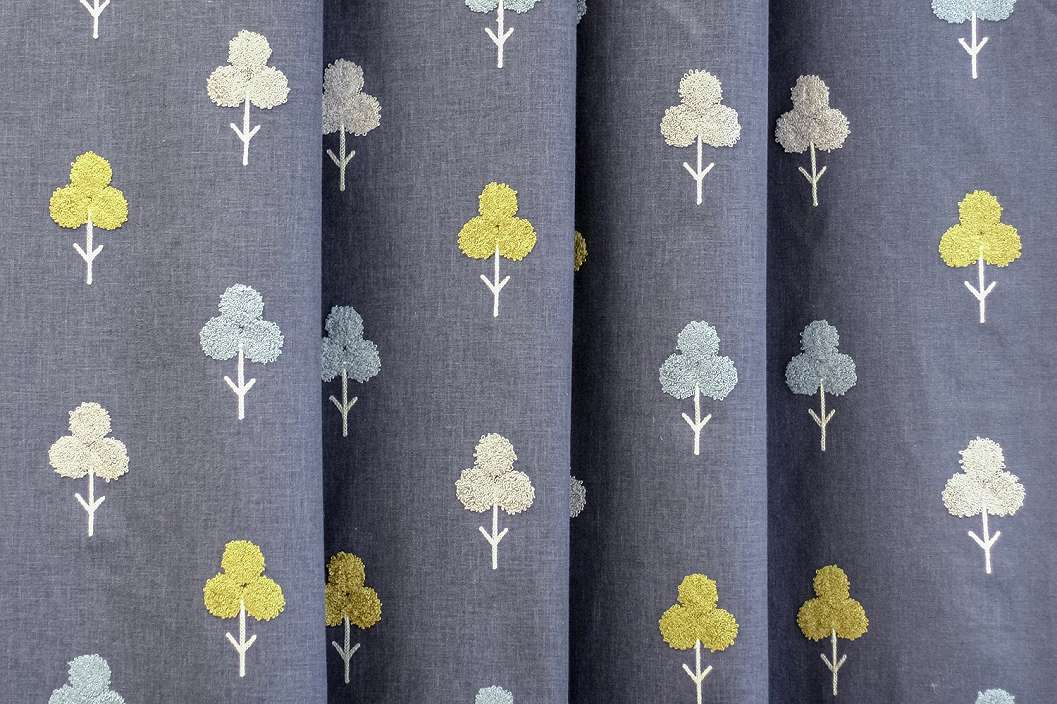 Kékszínű design függöny textil 