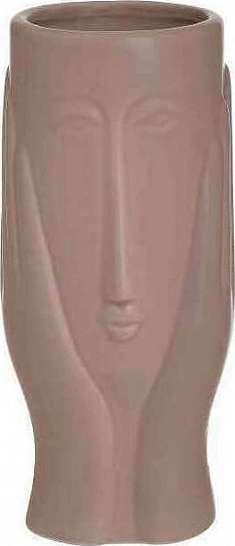 Púder rózsaszín kerámia váza női arc formában