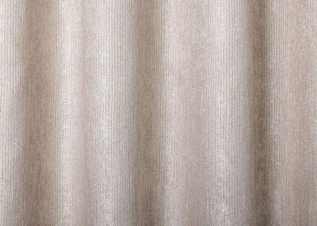 Sötétítő függöny textil natúr színben fényes koptatott csíkos mintával