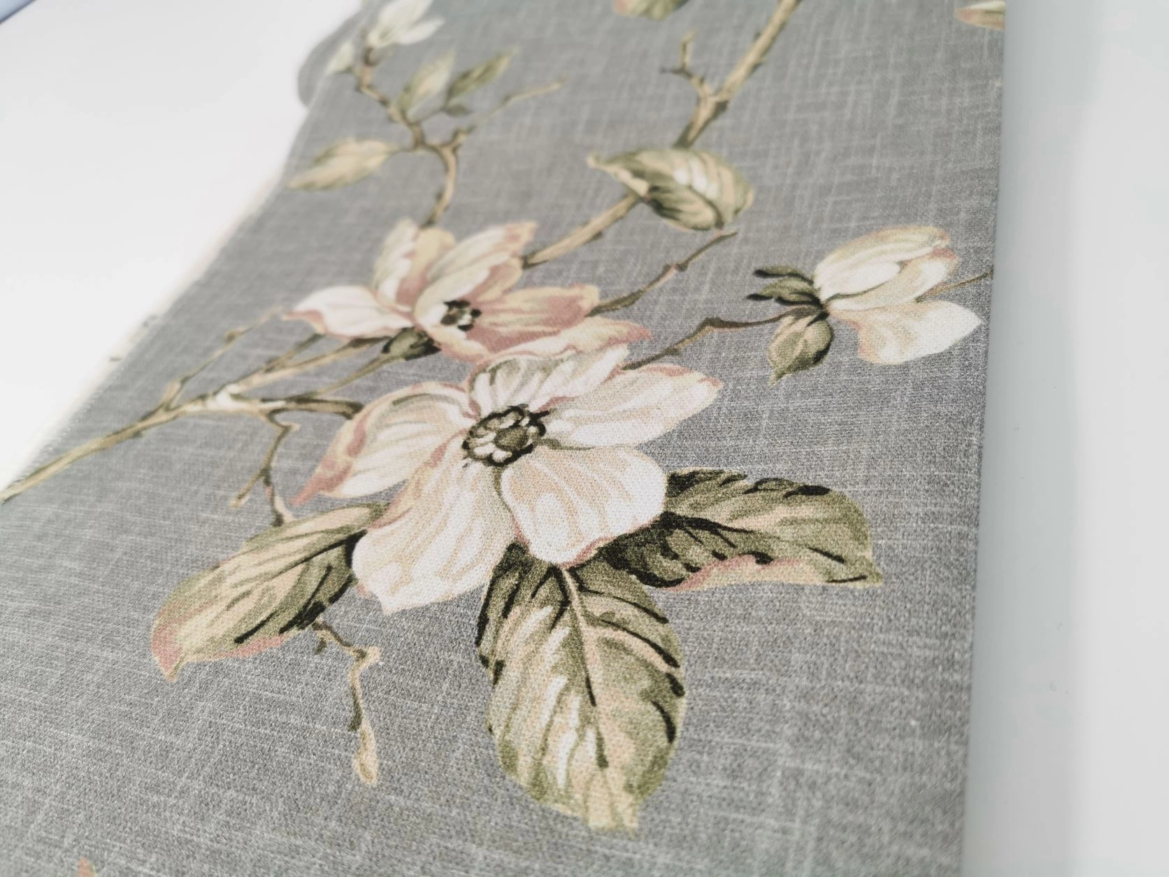 Szürke virág mintás design sötétítő függöny textil
