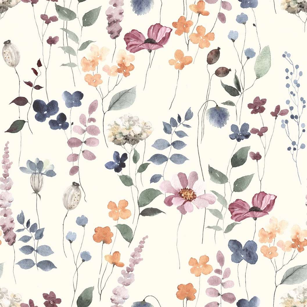 Vintage stílusú sötétítő függöny textil virág és levél mintával